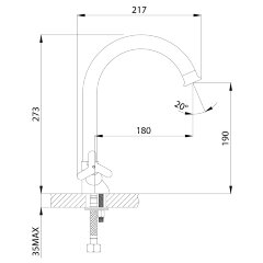 Смеситель Rossinka RS40-72 для кухни