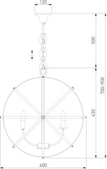 Подвесная люстра Eurosvet 60139/6 хром
