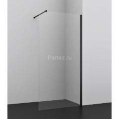 Душевое ограждение AZARIO FELTON 120х200 walk-in, прозрачное cтекло 8 мм с покрытием easy clean, черный матовый профиль (AZ-151S 120)