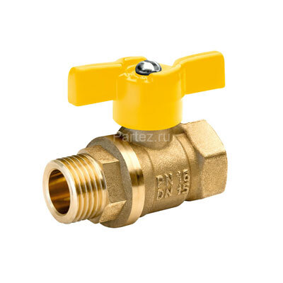 Кран шаровой газовый 11Б27П Dу20 в-н баб.