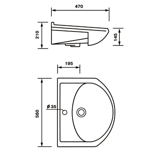 Умывальник "Арго 55" 56х47х21 белый (41101000505)