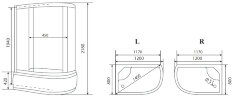 Timo eco TE-0720 L душевая кабина (120*80*218), шт