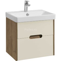 Тумба под раковину AQUATON Оливия 55 подвесная Бежевый/Дуб веллингтон (1A254201OLVG0)