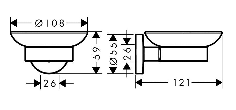 Мыльница Hansgrohe Logis Universal, Хром (41715000)