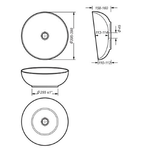 Раковина Sanita Luxe Art Cut, белая (ART40SLWB01C)