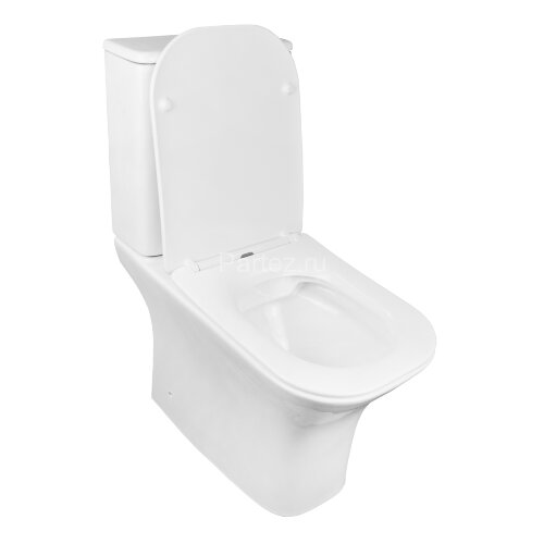 Унитаз-компакт Azario FRETTA SQUARE 650х340х790 напольный, безободковый с бачком и сиденьем микролиф