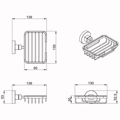 Мыльница Azario NESSY, Хром (AZ-73109A)