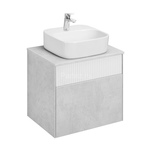 Тумба под раковину AQUATON Марбл 60 600х460х530 подвесная, Слэйт/Белый матовый (1A276101MH4C0)