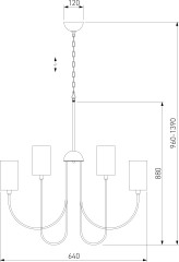 Подвесная люстра Eurosvet 60164/6 латунь