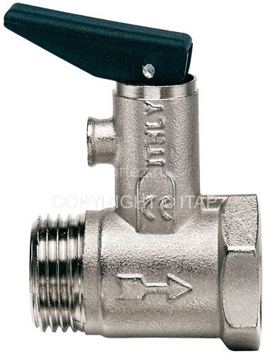 Клапан предохранительный для бойлера 1/2" с ручкой спуска art.367 ITAP