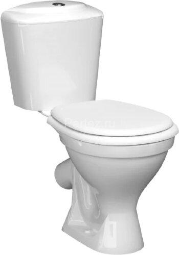 Унитаз - компакт КЕРАМИН Симпл Алкапласт 355х630х780 напольный, мягкое сиденье в комплекте, белый (C