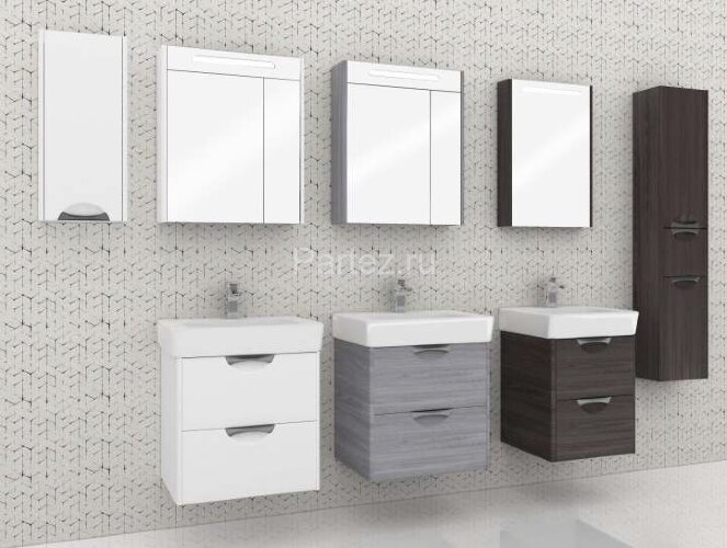 Зеркало-шкаф AQUATON СИЛЬВА 60 с подсветкой, Дуб Полярный (1A216202SIW70)