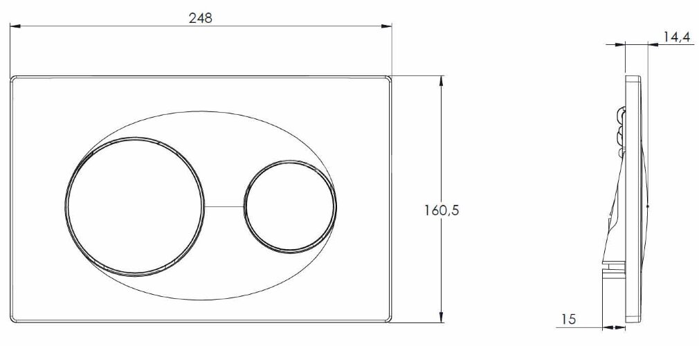 Кнопка смыва Azario двойная, золото матовое (AZ-8200-0014)