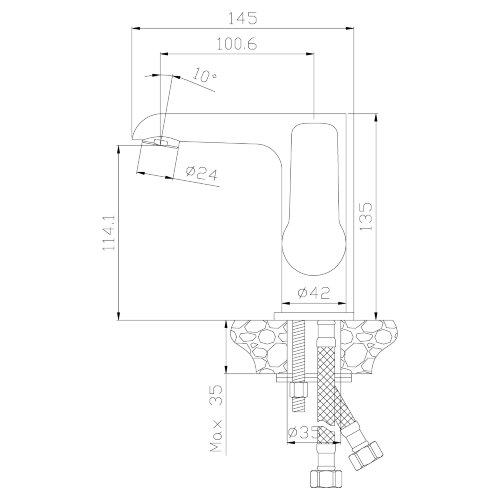 Смеситель Rossinka W35-11 для раковины