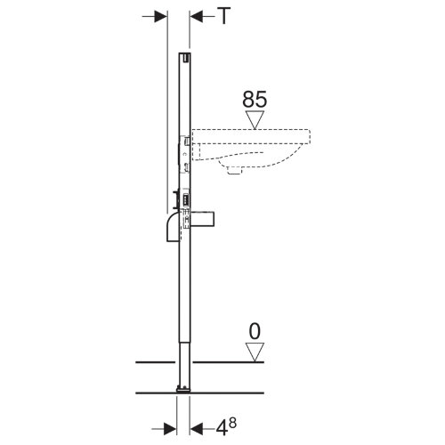 Инсталляция Geberit Duofix для раковины, 112 см, вертикальный смеситель (111.434.00.1)