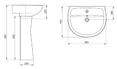 Раковина Santeri Версия 565 х 455, белая (1.3111.5.S00.11B.0)