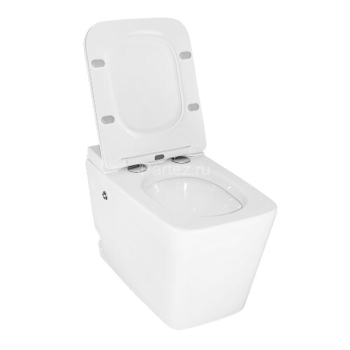 Унитаз импульсный Azario 360х590х440 напольный, квадратный, быстросъемное сиденье микролифт (AZ-101)