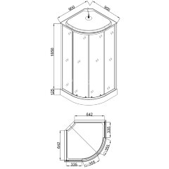 Душевая кабина Loranto 90х90х215 поддон 13см, черный кирпичный узор, прозрачное стекло 4мм, профиль черный (CS669013GB90)