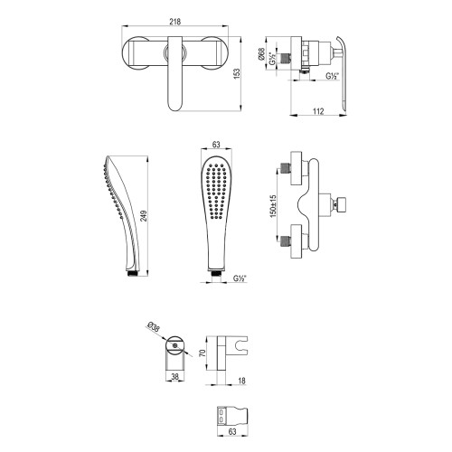 Смеситель Lemark Melange LM4933CW для душа