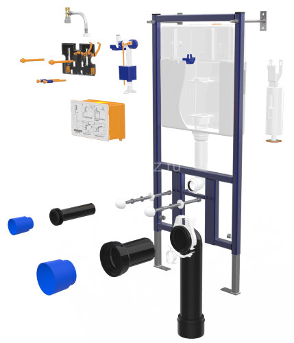 Сет LORANTO Инсталляция + Azario Teramo черный матовый (круглый) подвесной безободковый унитаз с сид