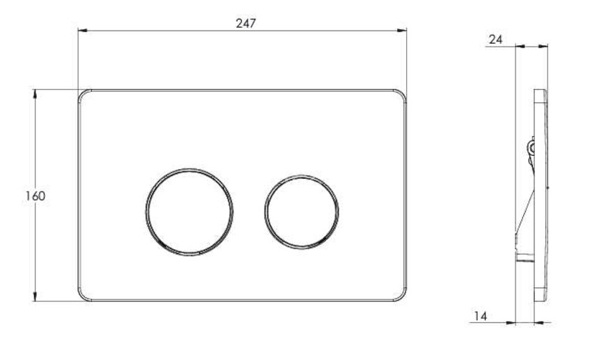 Кнопка смыва AZARIO двойная, круглая, цвет черный (AZ-8200-0087/AZ-P57-0190)