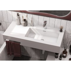 Раковина Aquaton Квадро Про 100 R, правая, белая (1A733231QA01R)