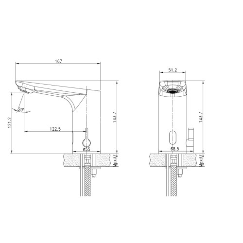 Смеситель Lemark Project LM4659CE для раковины монолитный бесконтактный (сенсорный)
