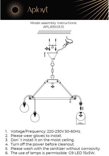 Подвесная люстра Aployt APL.839.03.15