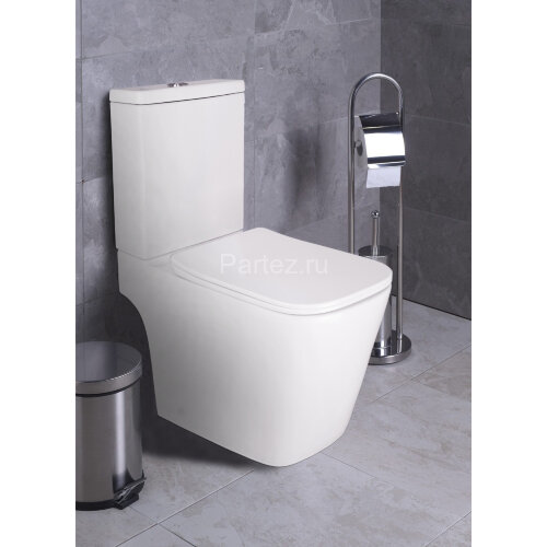 Унитаз-компакт Azario Ferra 365х650х785 напольный, безободковый, с быстросъемным сиденьем микролифт 