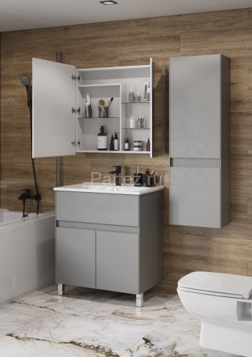 Тумба под раковину Aquaton Форест 75 см универсальный монтаж, туманный серый (1A278301FR4D0)