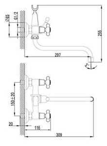 Смеситель для ванны Lemark Standard LM2110C