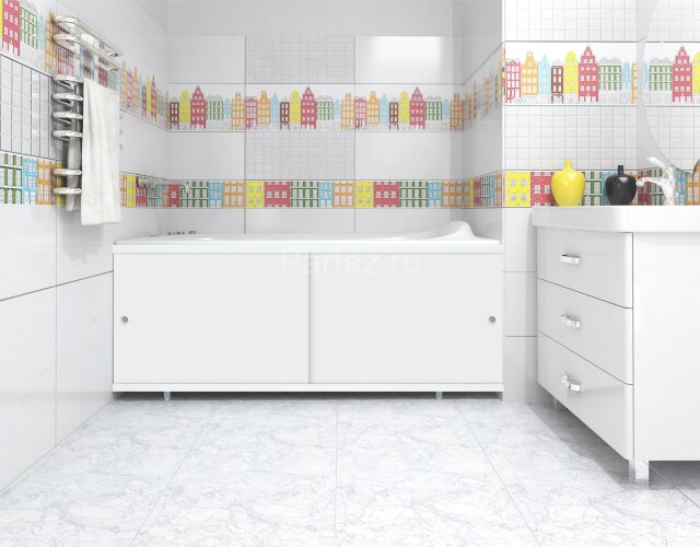 Экран для ванны Метакам "Кварт" 1,68 белый (ЭКS_004538)