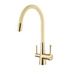 Смеситель Lemark Comfort LM3075G-Beige для кухни с гибким изливом, с подключением к фильтру с питьев
