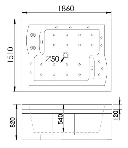 Акриловая ванна Gemy G9052 II O R