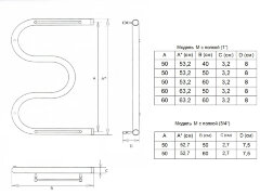 Полотенцесушитель водяной ДВИН M М-образный 60/50 c полкой, полированный (4627086010813)