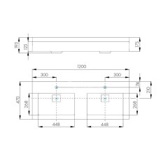 Раковина две чаши AQUATON Сакура 1200, белая (1A72433KSK010)