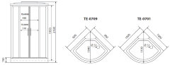 Timo eco TE-0709 Р душевая кабина (90*90*215), шт