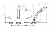 Hansgrohe 32314000 Talis Смеситель на край ванны, на 4 отверстия, 1/2