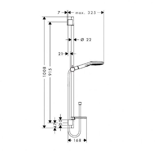 26621000 Raindance Select Душевой набор Raindance Select E 120 / Unica'S Puro 0,90 m