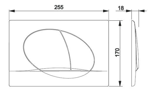 Кнопка смыва Roca ACTIVE PL 42B для ПЭК, хром глянец