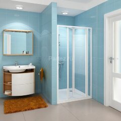 Душевая дверь Ravak складная 100х185, толщина полотна 3мм универсальная, цвет профиля белый