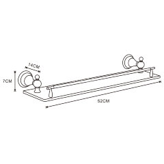 Полка Azario ELVIA стеклянная 52 см, золото (AZ-91103G)