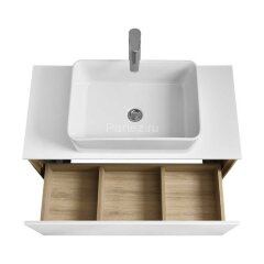 Тумба под раковину Aquaton Либерти 90 дуб эльвезия, белый глянец (1A279901LYC70)