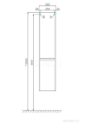 Пенал подвесной AQUATON Лондри белый (1A236203LH010)