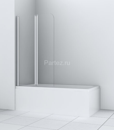 Шторка для ванны складная Azario Boston 80х140 цвет профиля хром (AZ-141 80 (41,5+38,5)*140)