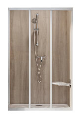 Душевая дверь Ravak Supernova раздвижная 121х188, толщина полотна 3мм универсальная, цвет профиля белый