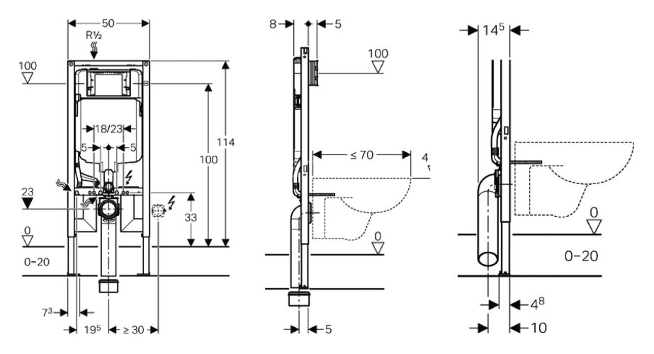 Инсталляция Geberit Duofix Sigma для унитаза со смывным бачком (111.796.00.1)