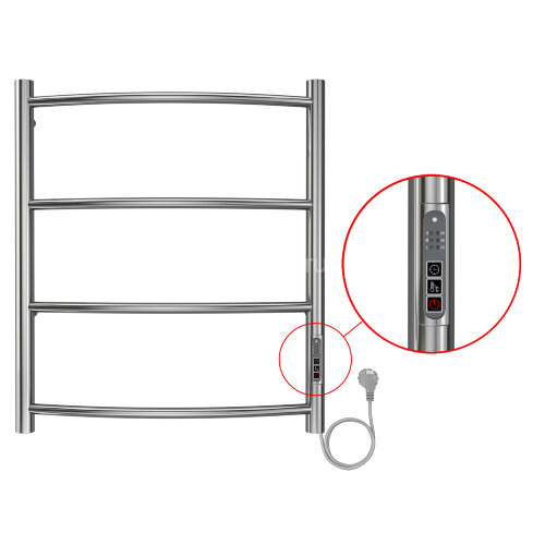 Полотенцесушитель электрический AZARIO VERONA 500/600 4 секции, диммер справа, хром (AZ04856)