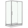 Душевое ограждение LORANTO 120х80х200 R/L с низким поддоном 13см, прозрачное закаленное стекло 6мм, профиль хром (CS-6128C 120)