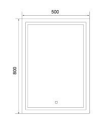 Зеркало Стиль 500х800 подсветка с сенсорным выключателем на подложке (CS00080495)